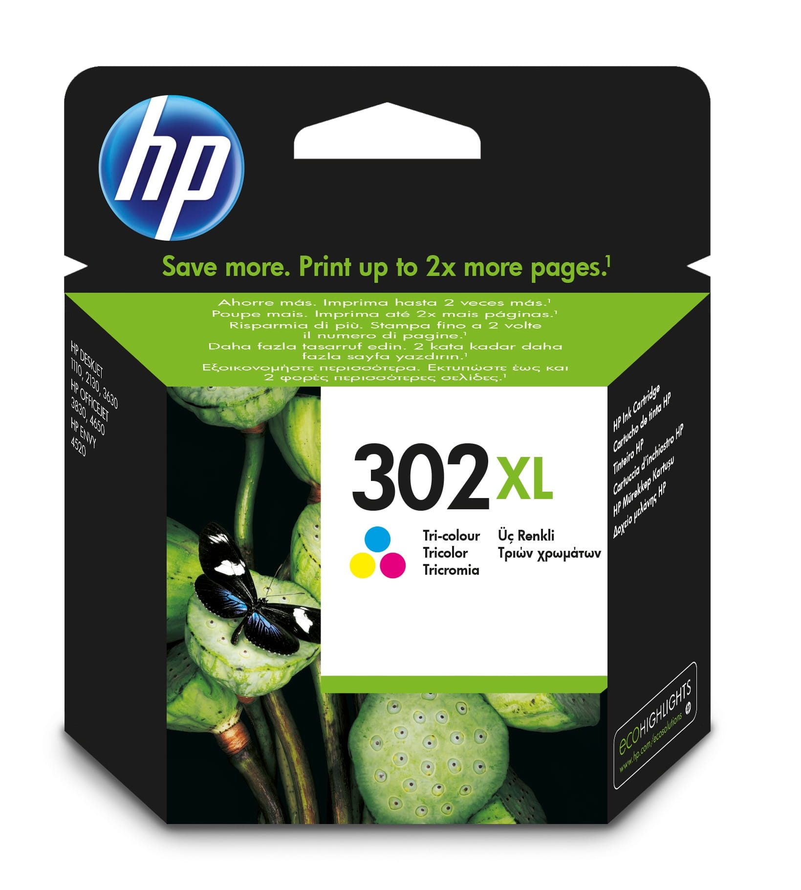 HP 302XL - 8 ml - Hohe Ergiebigkeit - Farbe (Cyan, Magenta, Gelb)