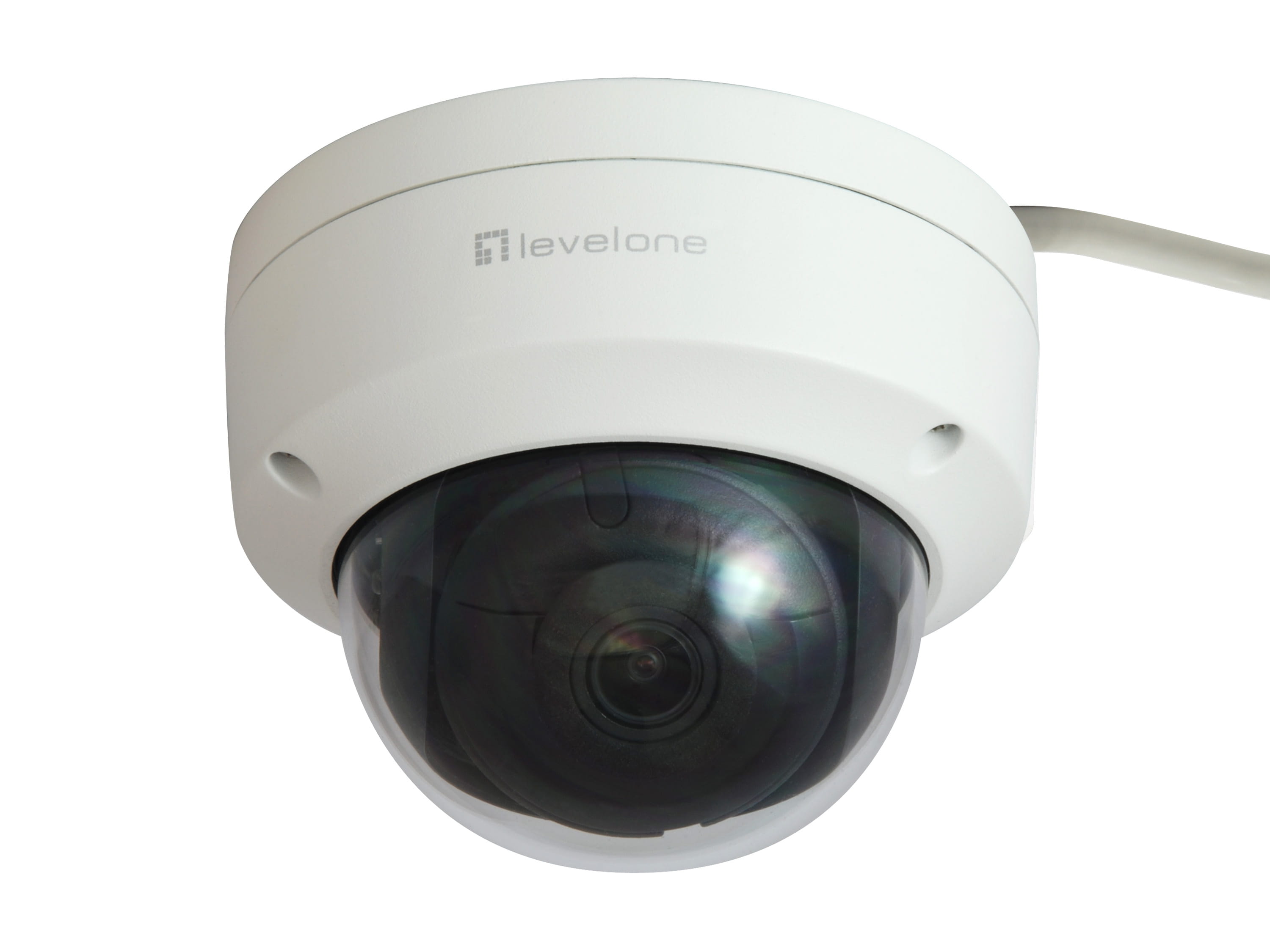 LevelOne GEMINI Fixed Dome IP-Netzwerkkamera, 6 Megapixel, H.265, 802.3af PoE, Innen-/Außenbereich, IP-Sicherheitskamera, Innen & Außen, Kabelgebunden, Zimmerdecke, Weiß, Dome