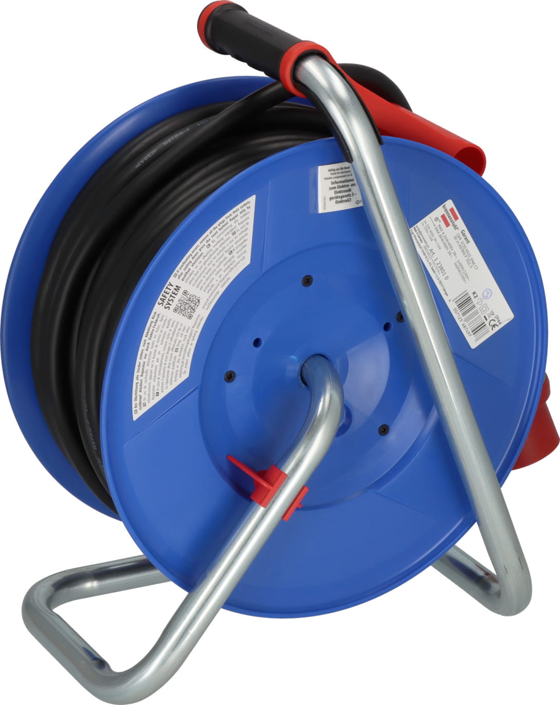 Brennenstuhl 1238010, 30 m, Draußen, IP44, Kunststoff, Schwarz, Blau, Rot, 3 AC-Ausgänge