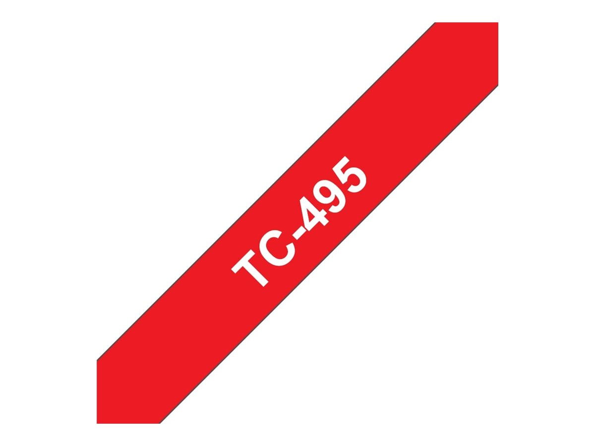 Brother TC495 - 9 mm x 7.7 m - Weiß auf Rot