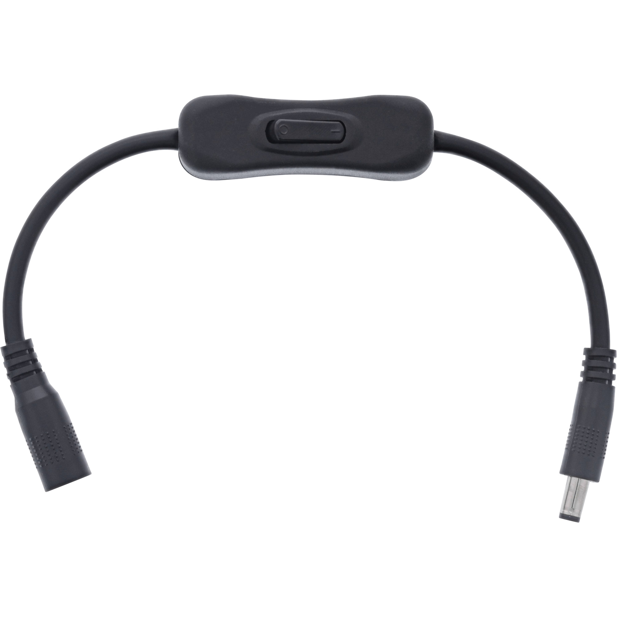 InLine DC Kabel mit Schalter - DC ST/BU 5,5x2,5mm - AWG 18 - schwarz - 0,20m