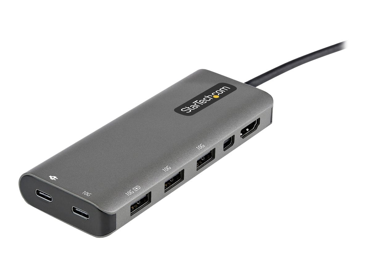 StarTech.com USB-C Multiport Adapter - USB-C auf HDMI oder Mini DisplayPort 4K 60Hz, 100W Power Delivery Pass-Through, 4-Port 10 Gbit/s USB Hub - USB Typ-C Mini Dock - 30cm Kabel (DKT31CMDPHPD)