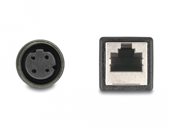Delock Netzwerkkabel - M12 (4-polig) (W) zu RJ-45 (W)