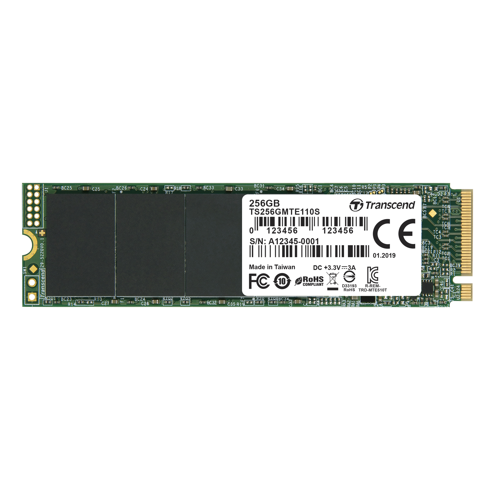Transcend 110S - SSD - 256 GB - intern - M.2 2280 - PCIe 3.0 x4 (NVMe)
