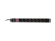 LogiLink Stromverteilungseinheit (Rack - einbaufähig) - Wechselstrom 250 V - 3500 Watt - Eingabe, Eingang power CEE 7/7 - Ausgangsanschlüsse: 8 - 1U - 48.3 cm (19")