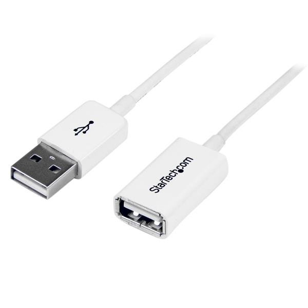 StarTech.com 2m USB 2.0 Verlängerungskabel A auf A - Stecker/Buchse - Weiß - USB A (St)
