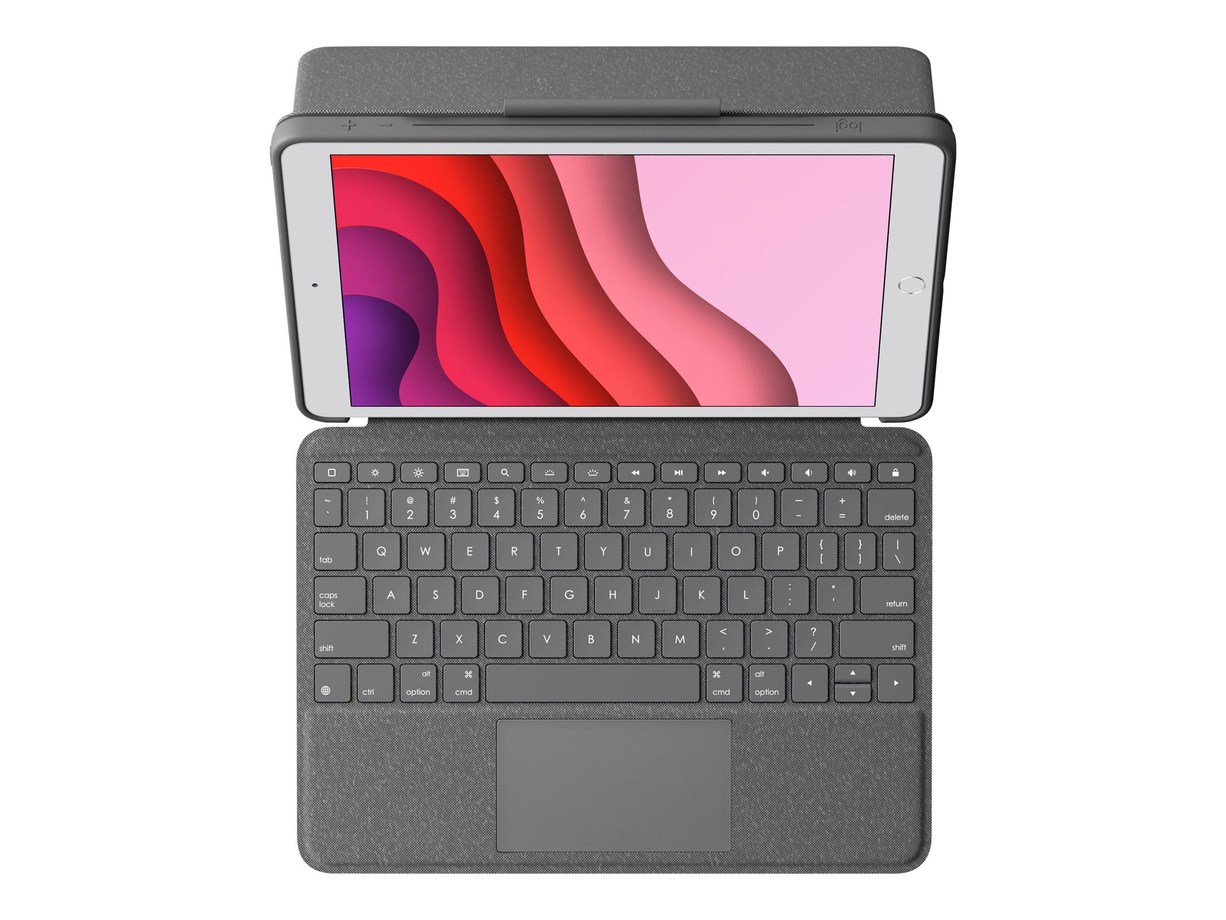 Logitech Combo Touch - Tastatur und Foliohülle - mit Trackpad - hintergrundbeleuchtet - Apple Smart connector - AZERTY - Französisch - Graphite - für Apple 10.2-inch iPad (7. Generation, 8. Generation, 9. Generation)