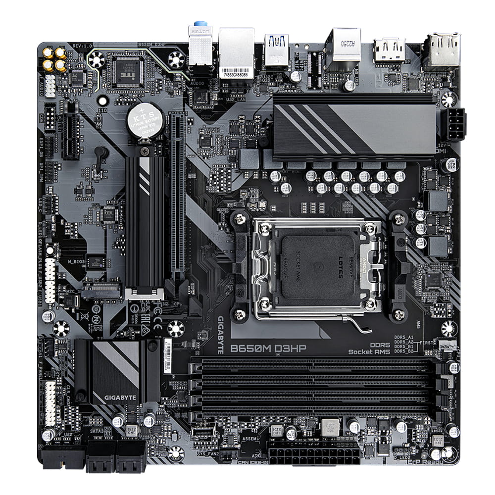 Gigabyte B650M D3HP - 1.0 - Motherboard - micro ATX - Socket AM5 - AMD B650 Chipsatz - USB 3.2 Gen 1, USB-C 3.2 Gen 1 - 2.5 Gigabit LAN - Onboard-Grafik (CPU erforderlich)