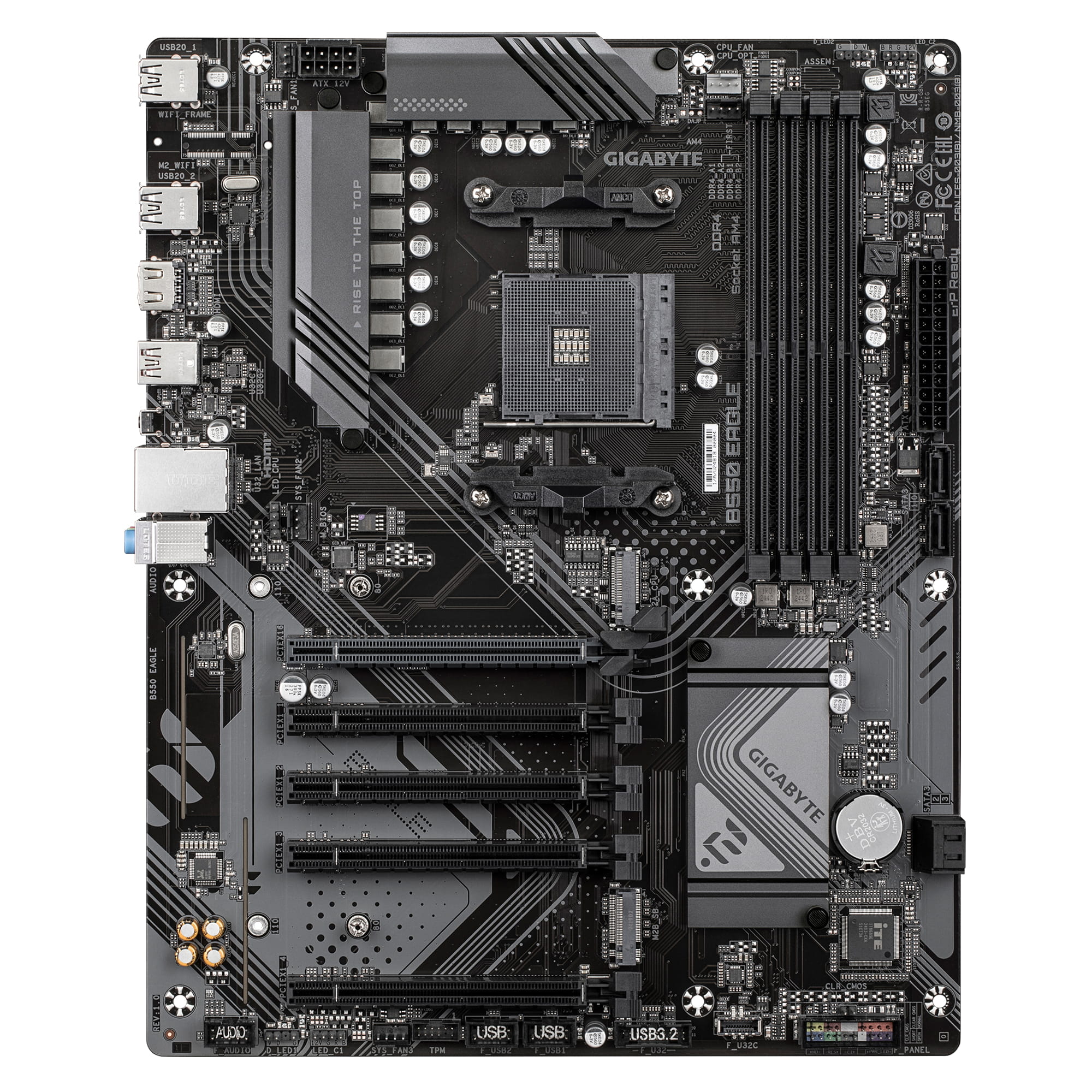 Gigabyte B550 EAGLE - Motherboard - ATX - Socket AM4 - AMD B550 Chipsatz - USB-C 3.2 Gen 1, USB 3.2 Gen 2, USB 3.2 Gen 1 - Gigabit LAN - Onboard-Grafik (CPU erforderlich)
