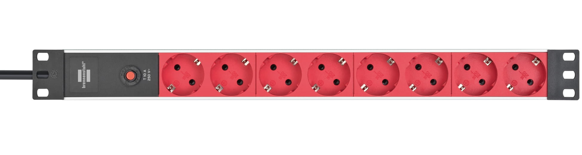 Brennenstuhl 1390007118, 2 m, Drinnen, IP20, Schwarz, Rot, 8 AC-Ausgänge, 10 A
