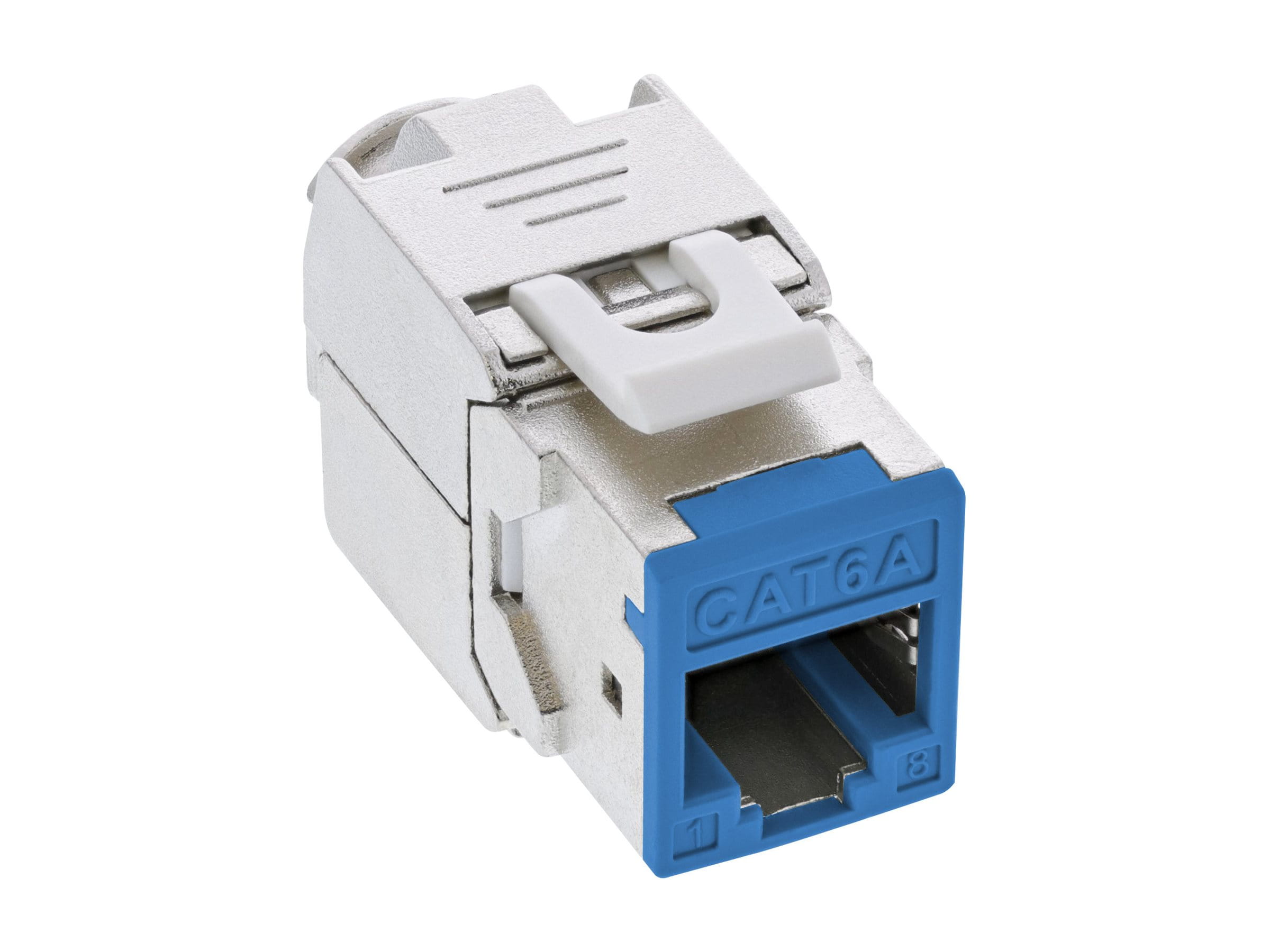 InLine Keystone RJ45 Buchse - geschirmt - Cat.6A - blau 8er Pack
