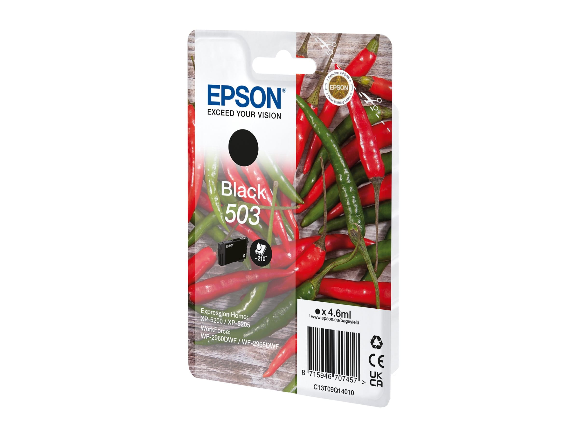Epson 503 - 4.6 ml - Schwarz - original - Blister