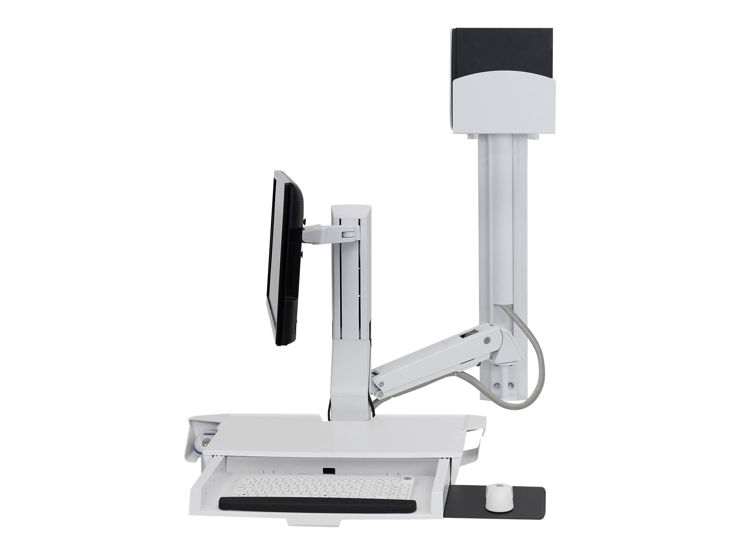 Ergotron SV Combo System with Worksurface & Pan, Small CPU Holder - Befestigungskit (CPU-Halter, Handgelenkkissen, Wandmontagehalterung, Schienenmontage Halterungsset, Mausablage zum Herausziehen, Monitorhalterung, Ablage für Barcode-Scanner und Maus, C Ergotron SV Combo System with Worksurface & Pan, Small CPU Holder - Befestigungskit (CPU-Halter, Handgelenkkissen, Wandmontagehalterung, Schienenmontage Halterungsset, Mausablage zum Herausziehen, Monitorhalterung, Ablage für Barcode-Scanner und Maus, C