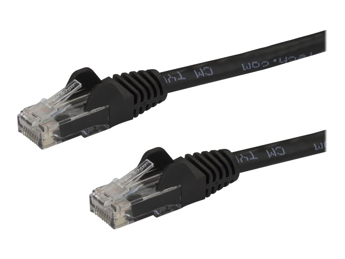 StarTech.com 1.5m CAT6 Ethernet Cable, 10 Gigabit Snagless RJ45 650MHz 100W PoE Patch Cord, CAT 6 10GbE UTP Network Cable w/Strain Relief, Black, Wiring is UL Certified/TIA - Category 6 - 24AWG (N6PATC150CMBK)