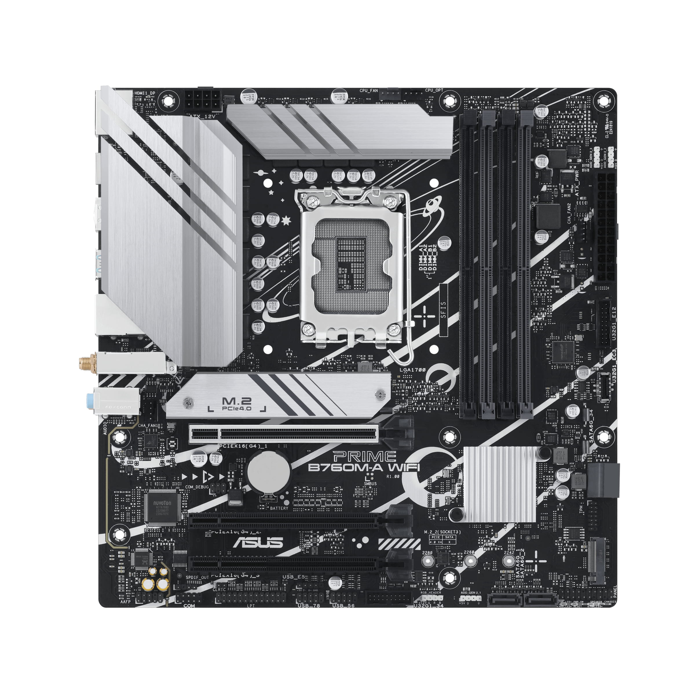 ASUS PRIME B760M-A WIFI - Motherboard - micro ATX - LGA1700-Sockel - B760 Chipsatz - USB 3.2 Gen 1, USB 3.2 Gen 2, USB-C 3.2 Gen 1 - 2.5 Gigabit LAN, Wi-Fi 6, Bluetooth - Onboard-Grafik (CPU erforderlich)