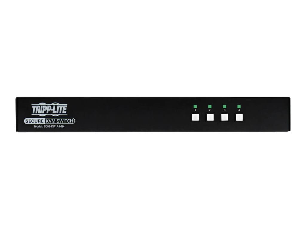 Tripp Secure KVM Switch, 4-Port, Single Head, DisplayPort to DisplayPort, 4K, NIAP PP4.0, Audio, TAA