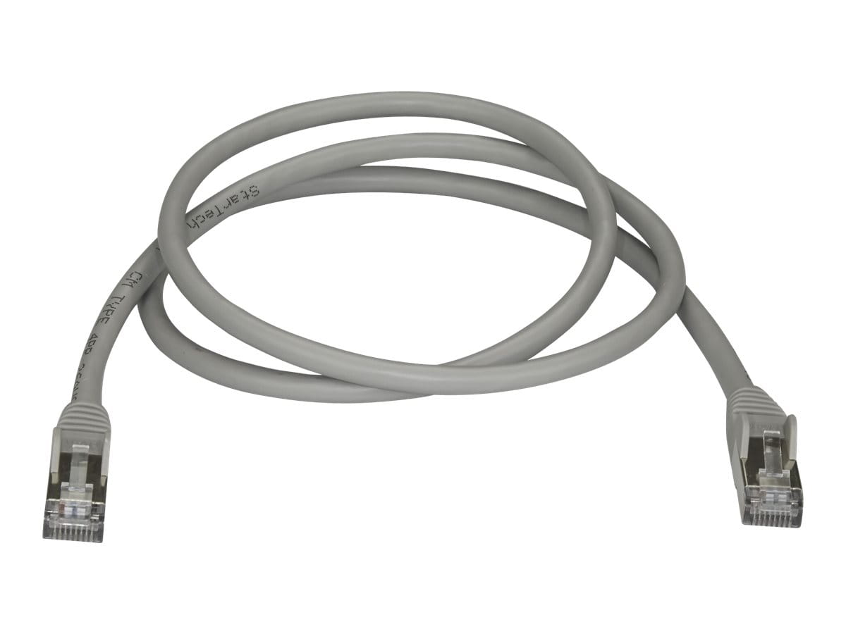 StarTech.com 1m CAT6A Ethernet Cable, 10 Gigabit Shielded Snagless RJ45 100W PoE Patch Cord, CAT 6A 10GbE STP Network Cable w/Strain Relief, Grey, UL Certified Wiring/TIA - Category 6A - 26AWG (6ASPAT1MGR)