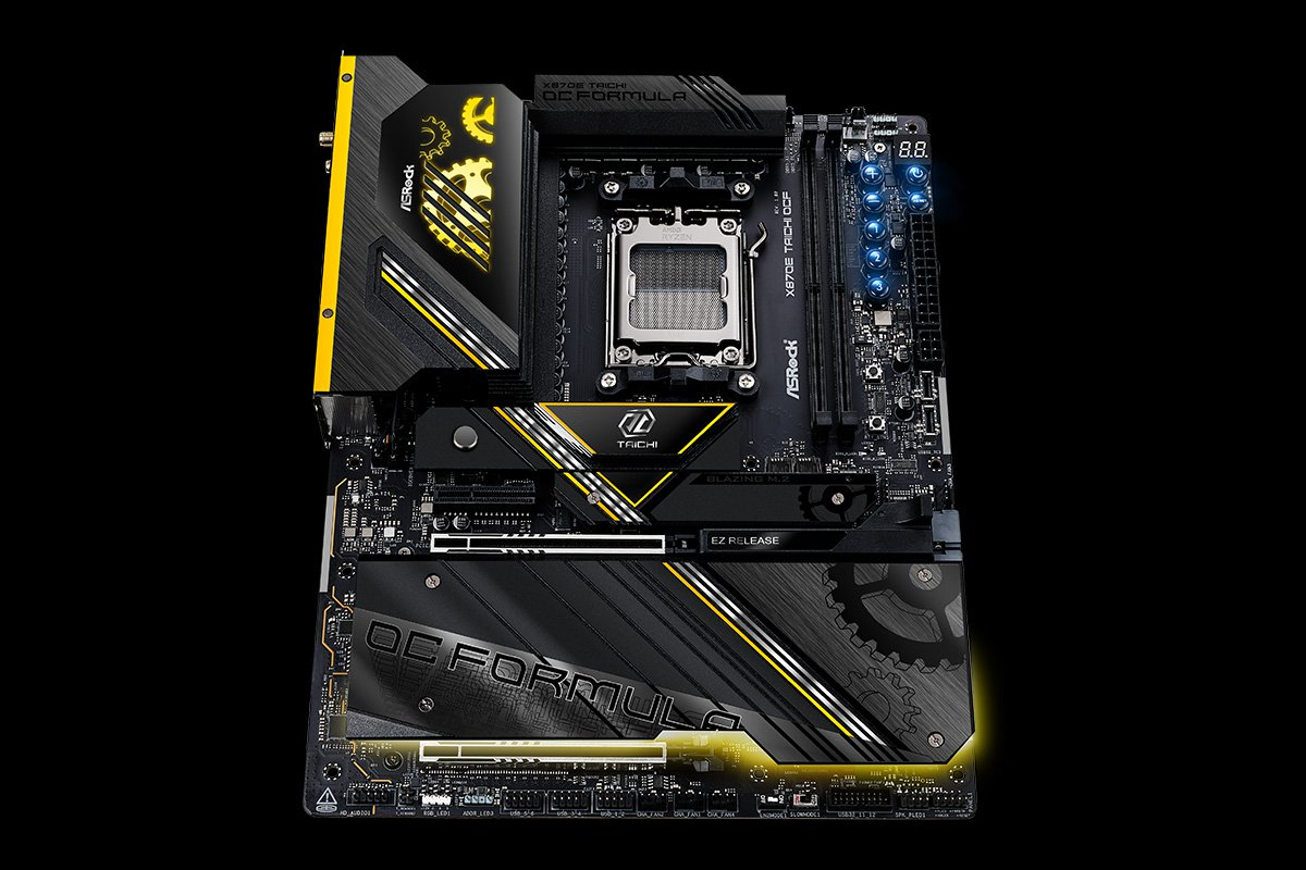 ASRock X870E Taichi OCF - Motherboard - ATX - Socket AM5 - AMD X870E Chipsatz - USB-C 3.2 Gen 2x2, USB 3.2 Gen 1, USB 3.2 Gen 2, USB-C 3.2 Gen2, USB4 - 5 Gigabit Ethernet, Wi-Fi 7, Bluetooth - Onboard-Grafik (CPU erforderlich)