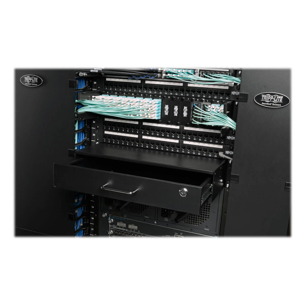 Tripp Eaton Tripp Lite Series 2U Locking Rackmount Storage Drawer Rack Enclosures/ Open Frame - Rack Storage Drawer - Schwarz - 2U - 48.3 cm (19")