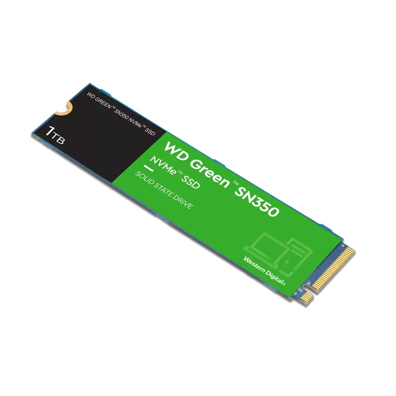 WD Green SN350 NVMe SSD WDS100T3G0C-00AZL0 - SSD - 1 TB - intern - M.2 2280 - PCIe 3.0 x4 (NVMe)