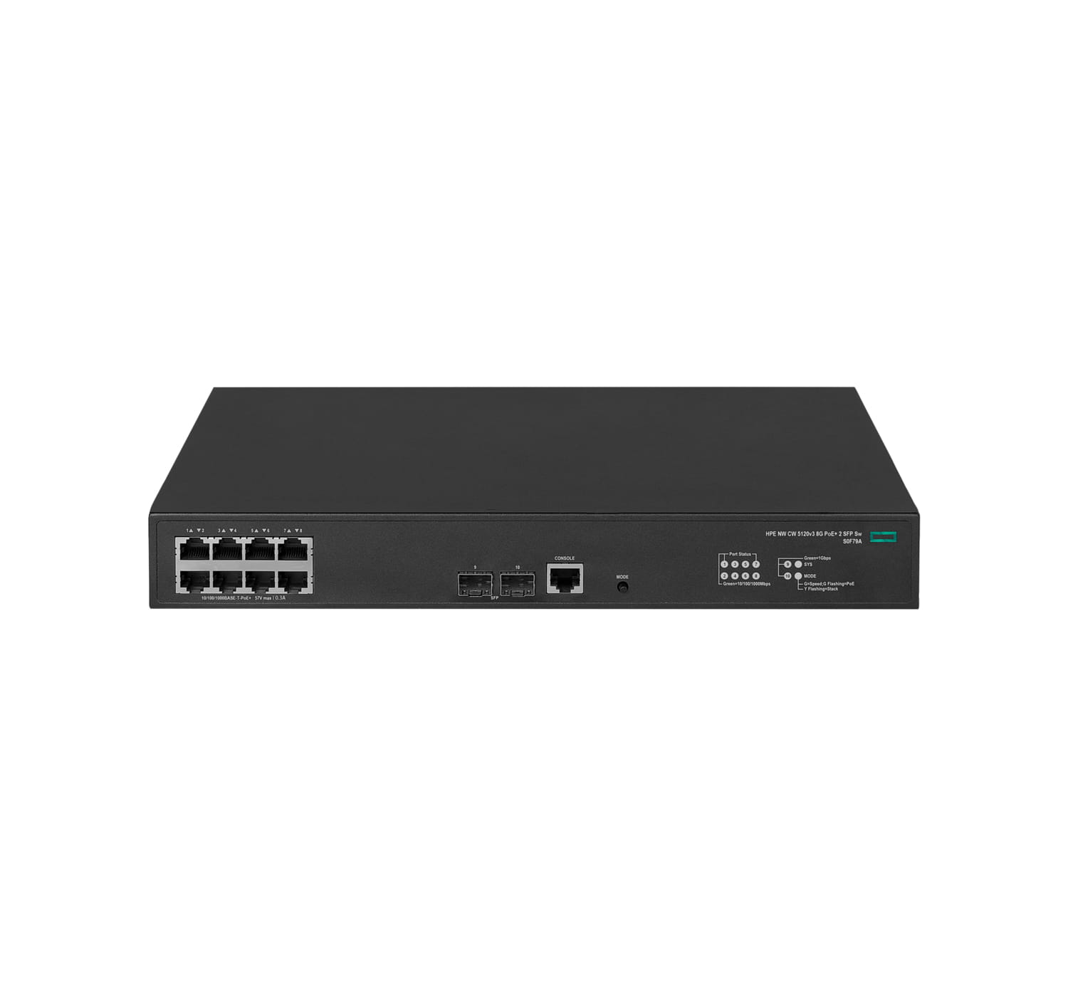 HPE Networking Comware 5120v3 8G PoE+ 2 SFP Switch - managed - PoE+