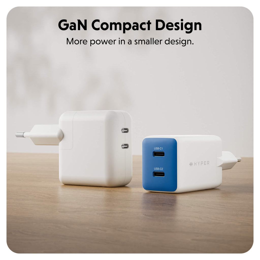 Targus HyperJuice - Netzteil - GaN - 45 watt - 2 Ausgabeanschlussstellen (2 x USB-C)