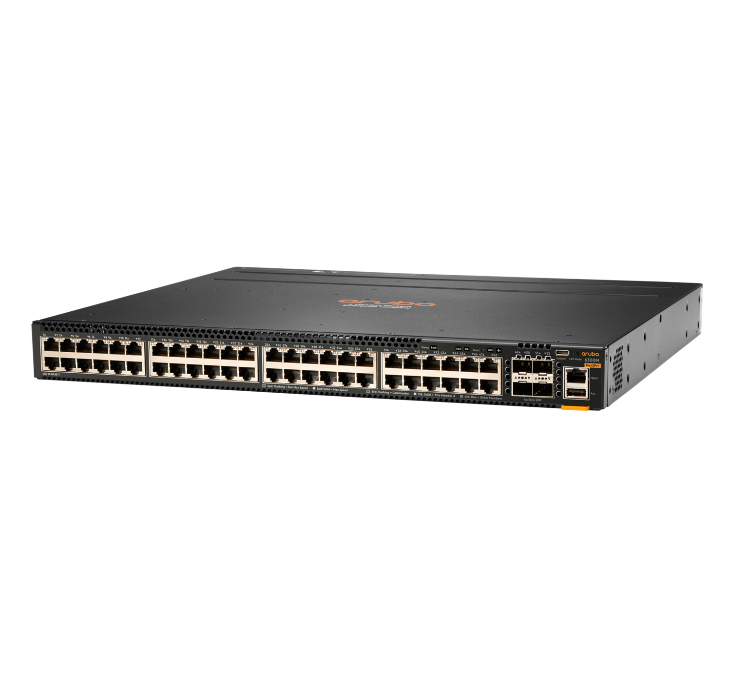 HPE Aruba Networking 6300M - Switch - L3 - managed - 48 x 10/100/1000 + 4 x 1 Gigabit / 10 Gigabit / 25 Gigabit / 50 Gigabit SFP56 (Uplink / Stacking)