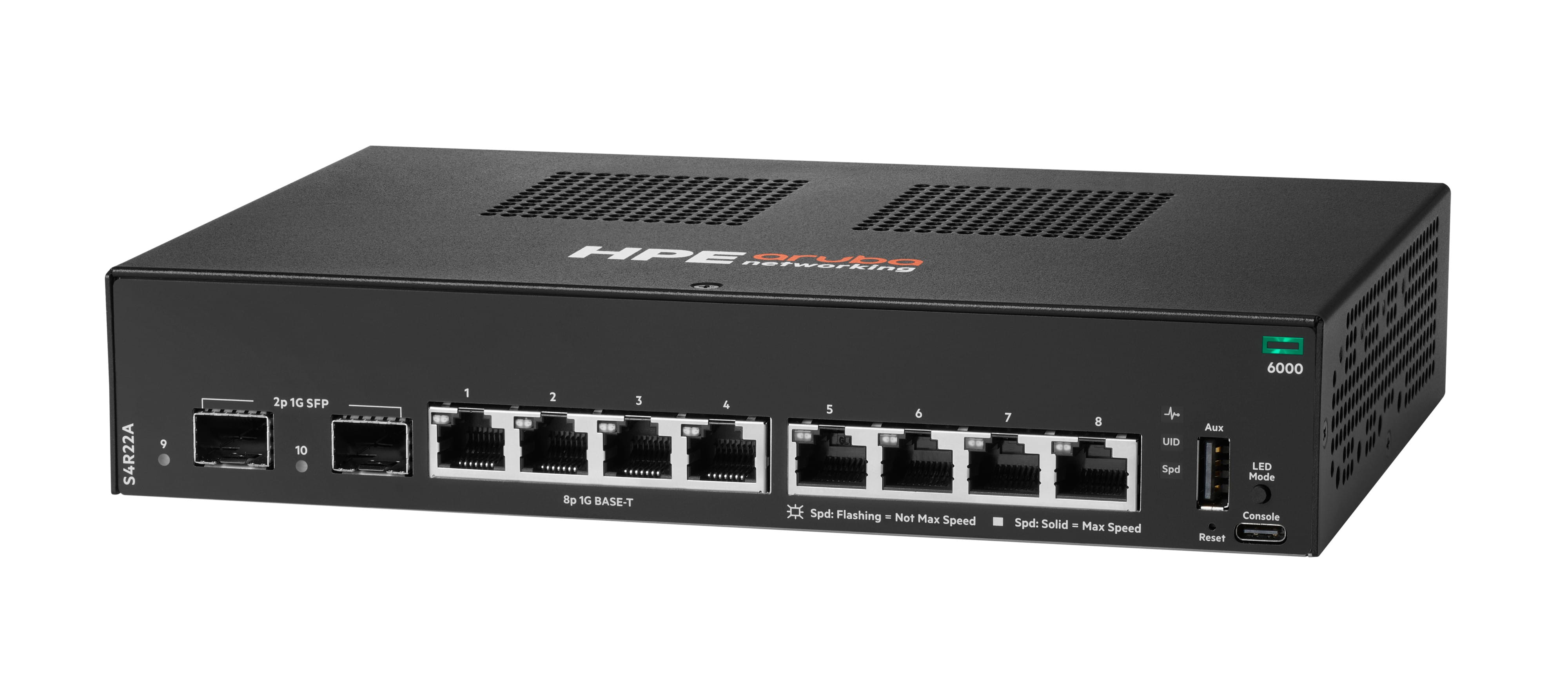 HPE Aruba Networking CX 6000 8p 10M/100M/1G 2p SFP 1G Switch - Switch - managed - 8 x 10/100/1000 + 2 x Gigabit SFP (Uplink)