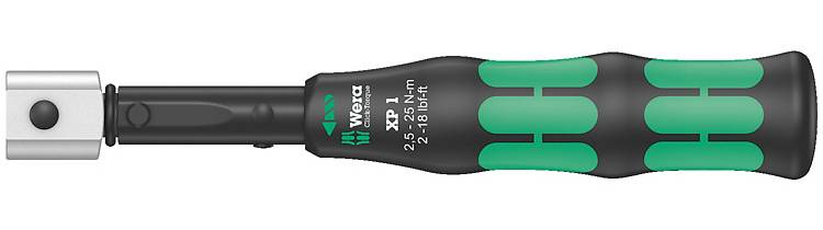 Wera Click-Torque XP 1, Klick-Drehmomentschlüssel, Ft-lb, Nm, Mechanisch, 2,5 - 25 Nm, 2%, Schwarz, Grün