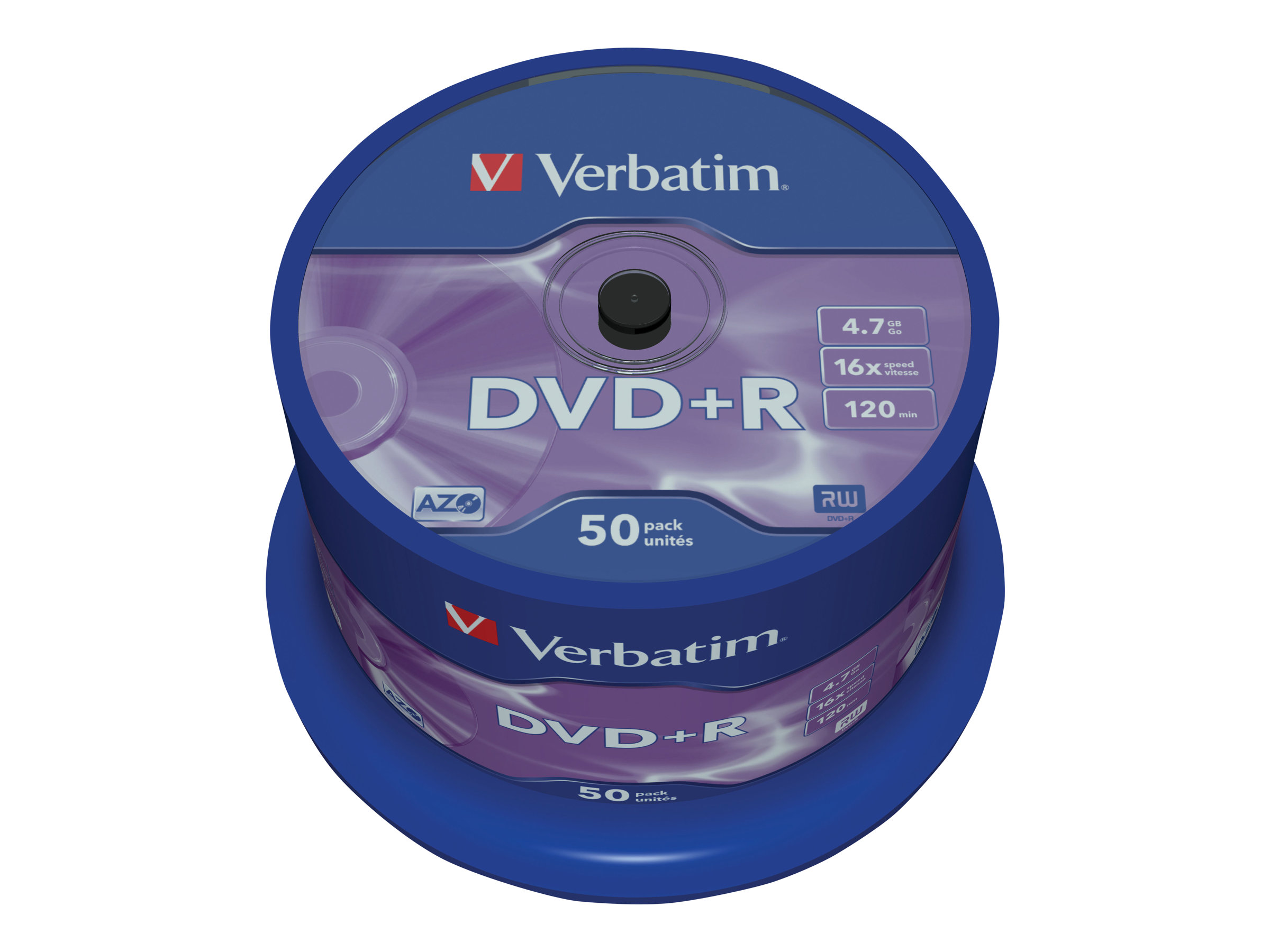Verbatim 50 x DVD+R - 4.7 GB 16x - mattsilber