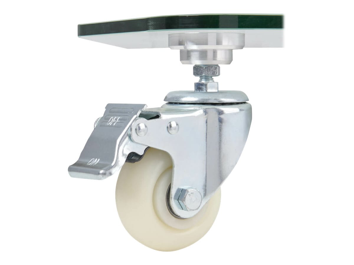 Tripp Eaton Tripp Lite Series Premier Rolling TV Cart for 32" to 55" Displays, Frosted Glass Base and Shelf, Locking Casters, White - Wagen - fest - für Monitor / HDTV - Aluminium, Stahl - weiß - Bildschirmgröße: 81.28-139.7 cm (32"-55")