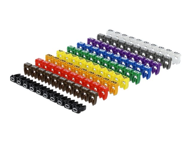 Delock Set Kabelmarker-Clips - Grau, Schwarz