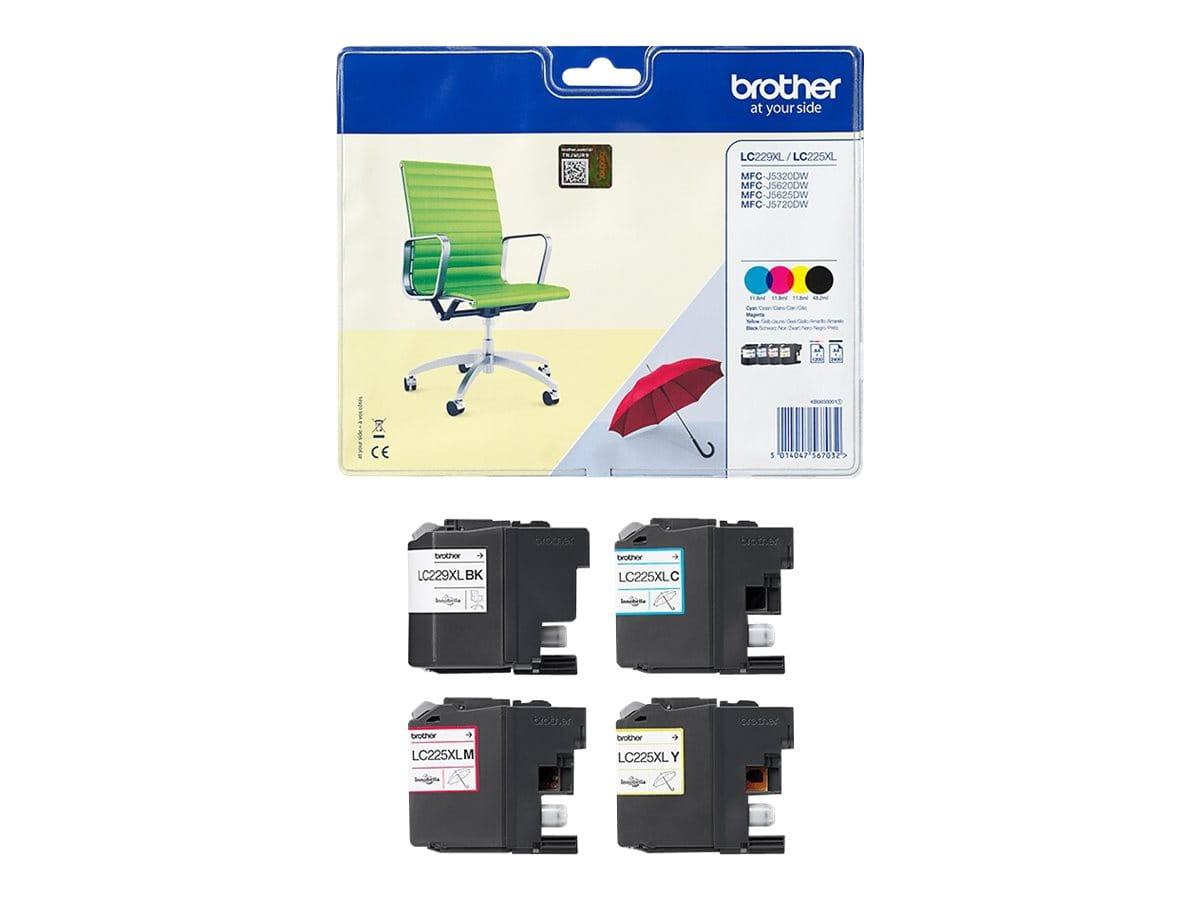 HP Brother LC229XLVALBP - 4er-Pack - Schwarz, Gelb