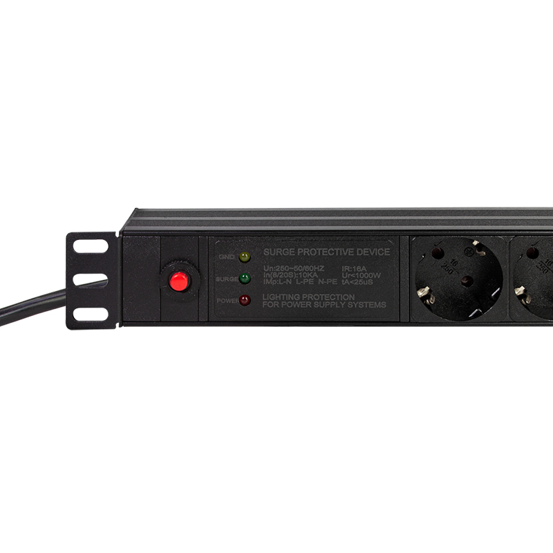 LogiLink PDU7C02, 1U, Senkrecht, Aluminium, Schwarz, 7 AC-Ausgänge, Typ F