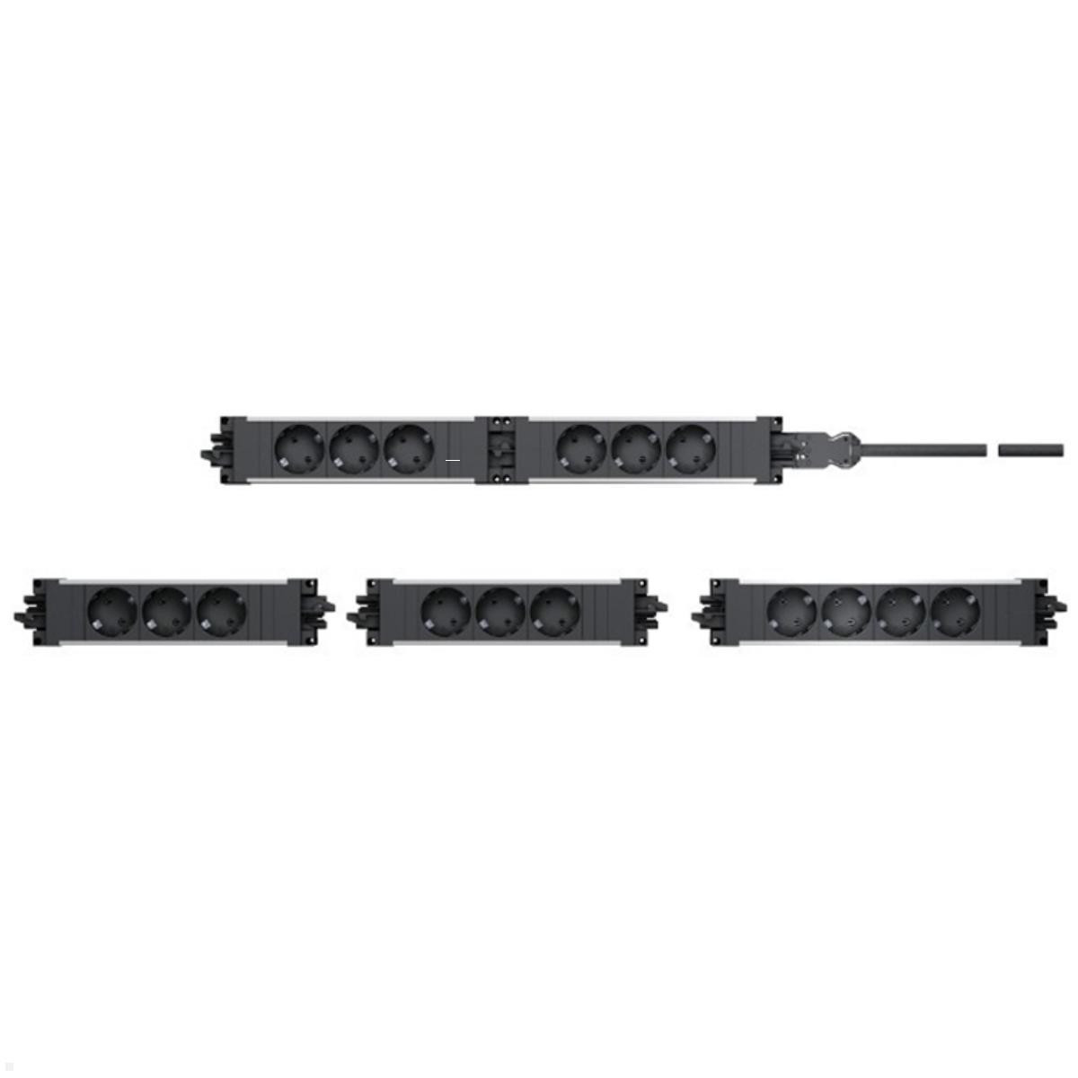 Bachmann STEP ALU - Steckdosenleiste - Wechselstrom 250 V - Eingabe, Eingang GST18i3 - Ausgangsanschlüsse: 2 (2 x CEE 7/3, 2 x USB)