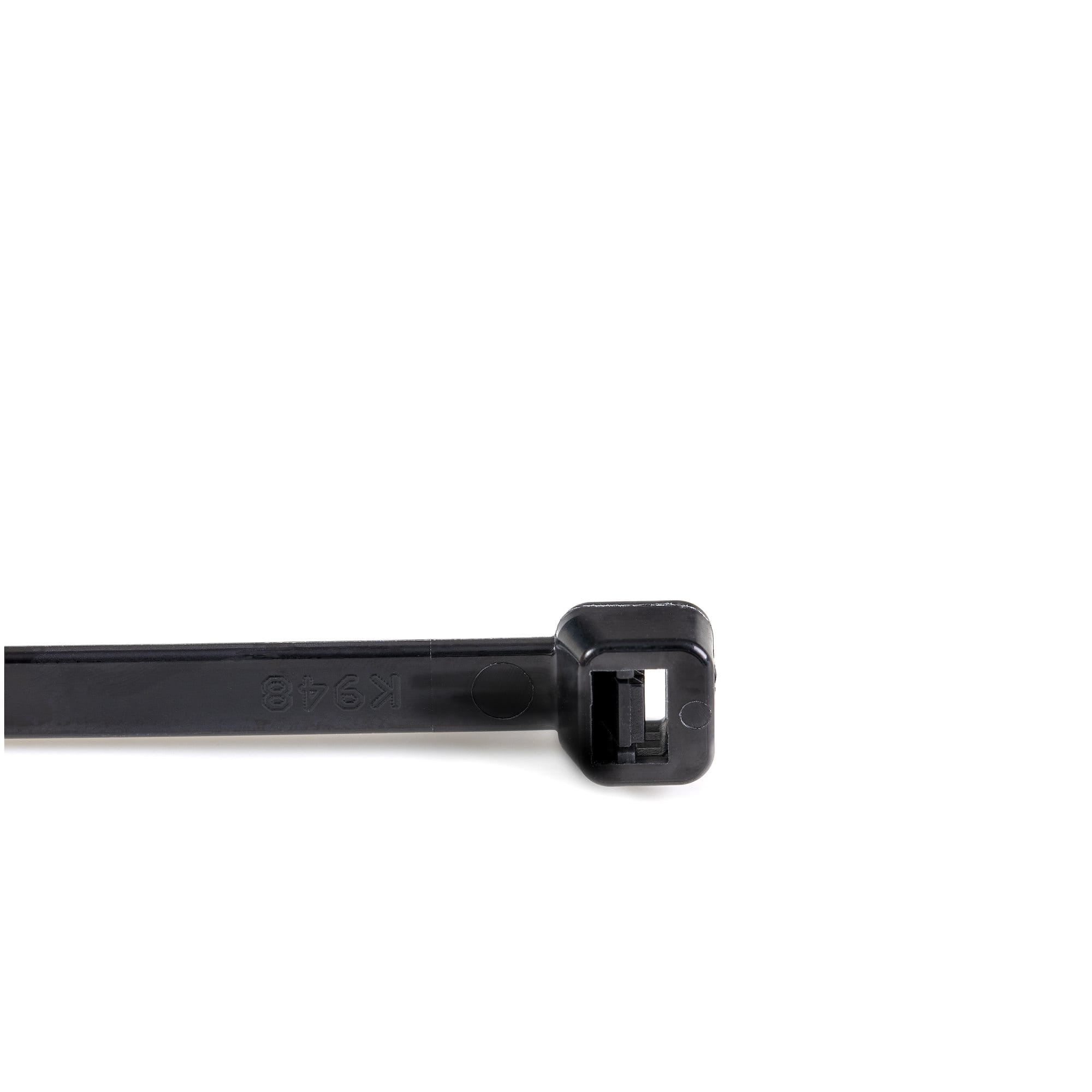 StarTech.com Kabelbinder 254x4 mm, gebogene Spitze, schwarz, 100 Stück - Kabelbinder - 25.4 cm - Schwarz - TAA-konform (Packung mit 100)