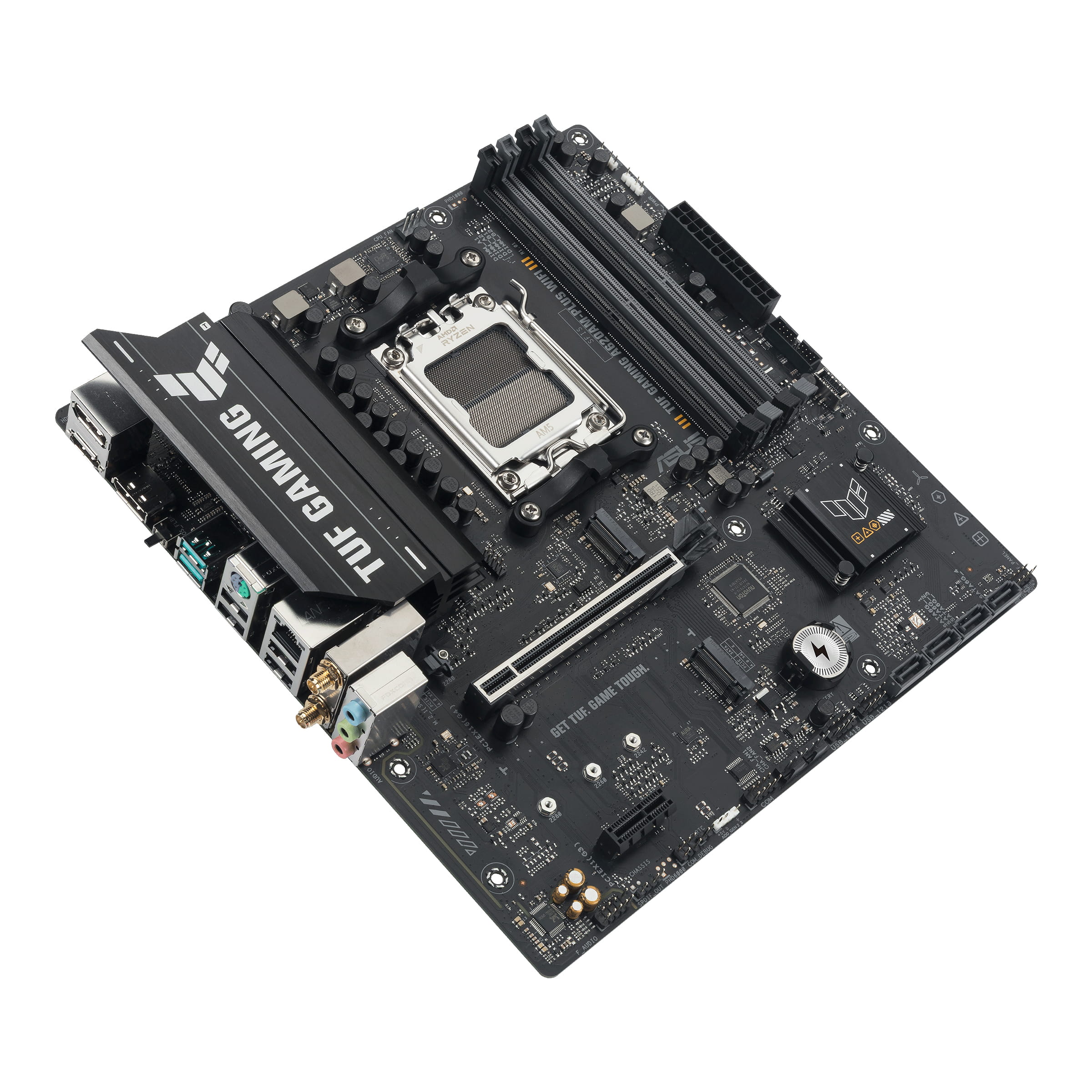 ASUS TUF GAMING A620AM-PLUS WIFI - Motherboard - micro ATX - Socket AM5 - AMD A620A Chipsatz - USB 3.2 Gen 1, USB-C 3.2 Gen 1, USB 3.2 Gen 2 - 2.5 Gigabit LAN, Wi-Fi 6, Bluetooth - Onboard-Grafik (CPU erforderlich)