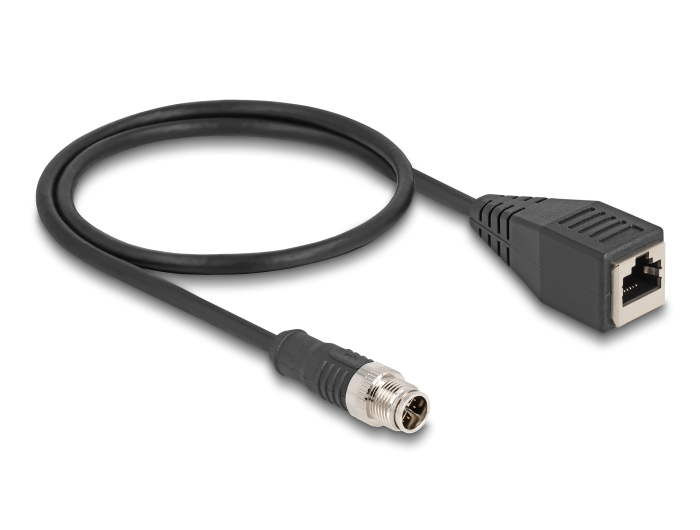 Delock Netzwerkkabel - 8-polig M12 (M) zu RJ-45 (W)