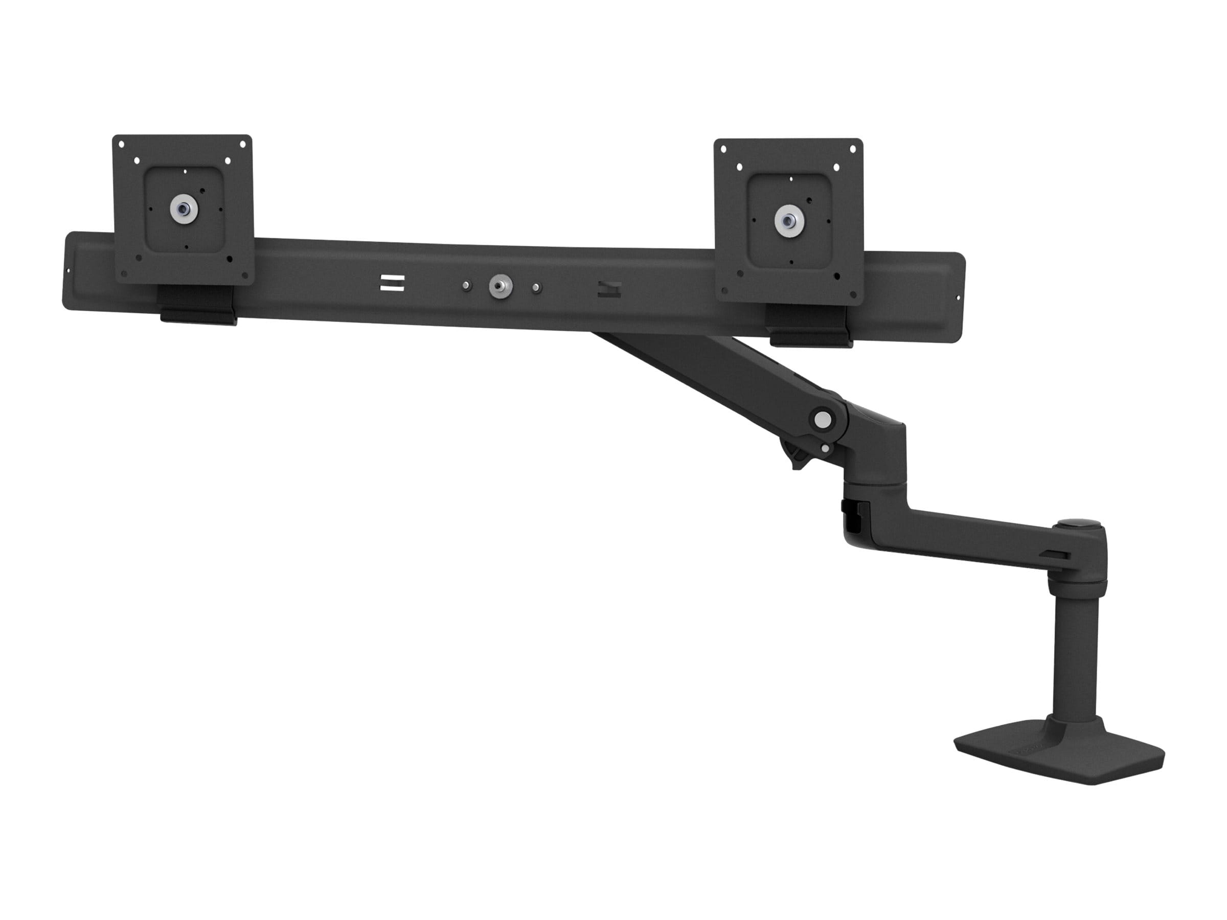 Ergotron LX - Befestigungskit (Gelenkarm, Verlängerung, Basis, 2-teilige Tischklemme, Arm für zwei Bildschirme, 2 Drehgelenke, 8" Stange) - für 2 LCD-Displays - Dual Direct - mattschwarz - Bildschirmgröße: bis zu 63,5 cm (bis zu 25 Zoll)