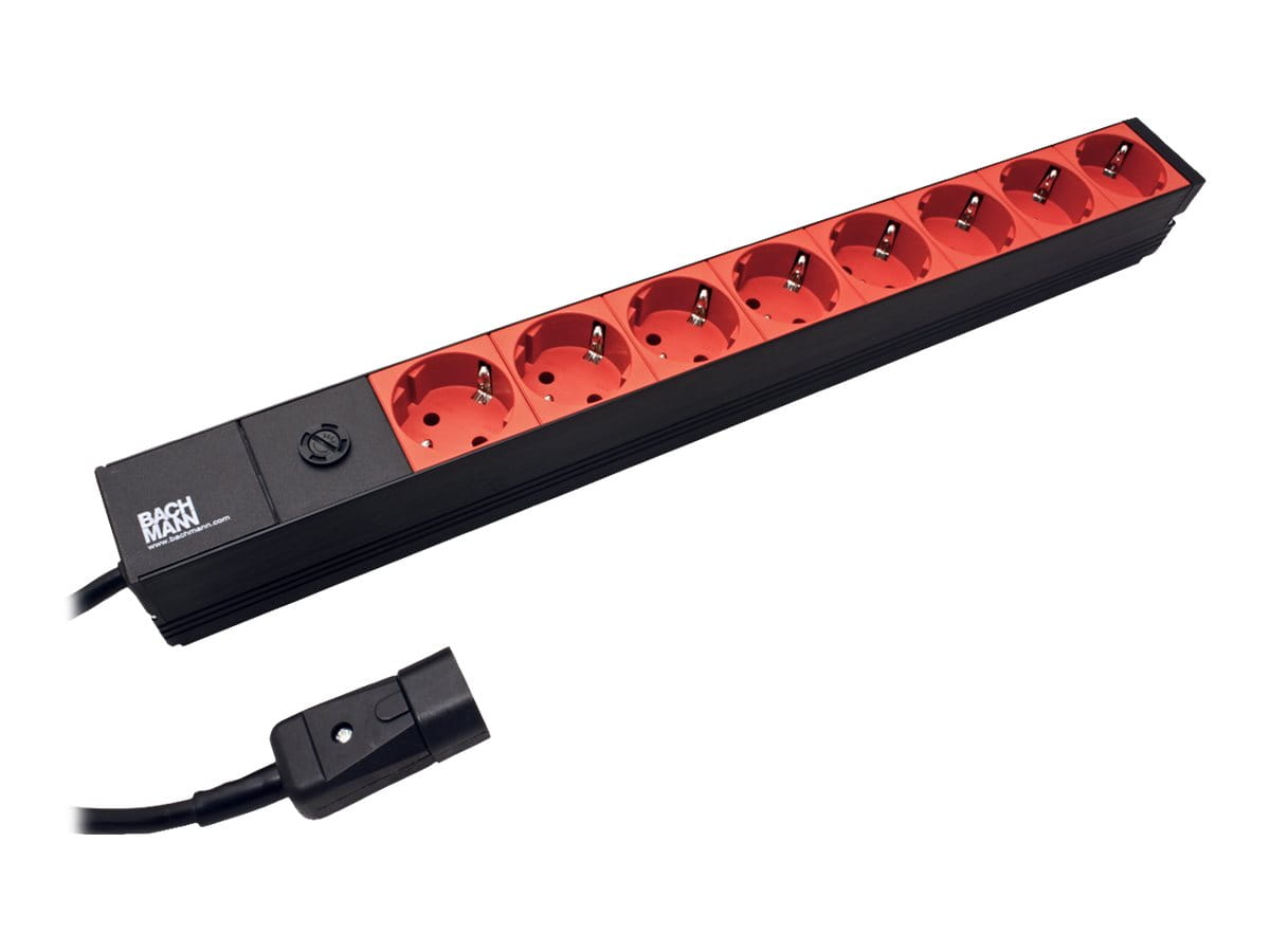 Bachmann Protection - Steckdosenleiste (Rack - einbaufähig) - Eingabe, Eingang IEC 60320 C14 - Ausgangsanschlüsse: 8 (CEE 7/4)