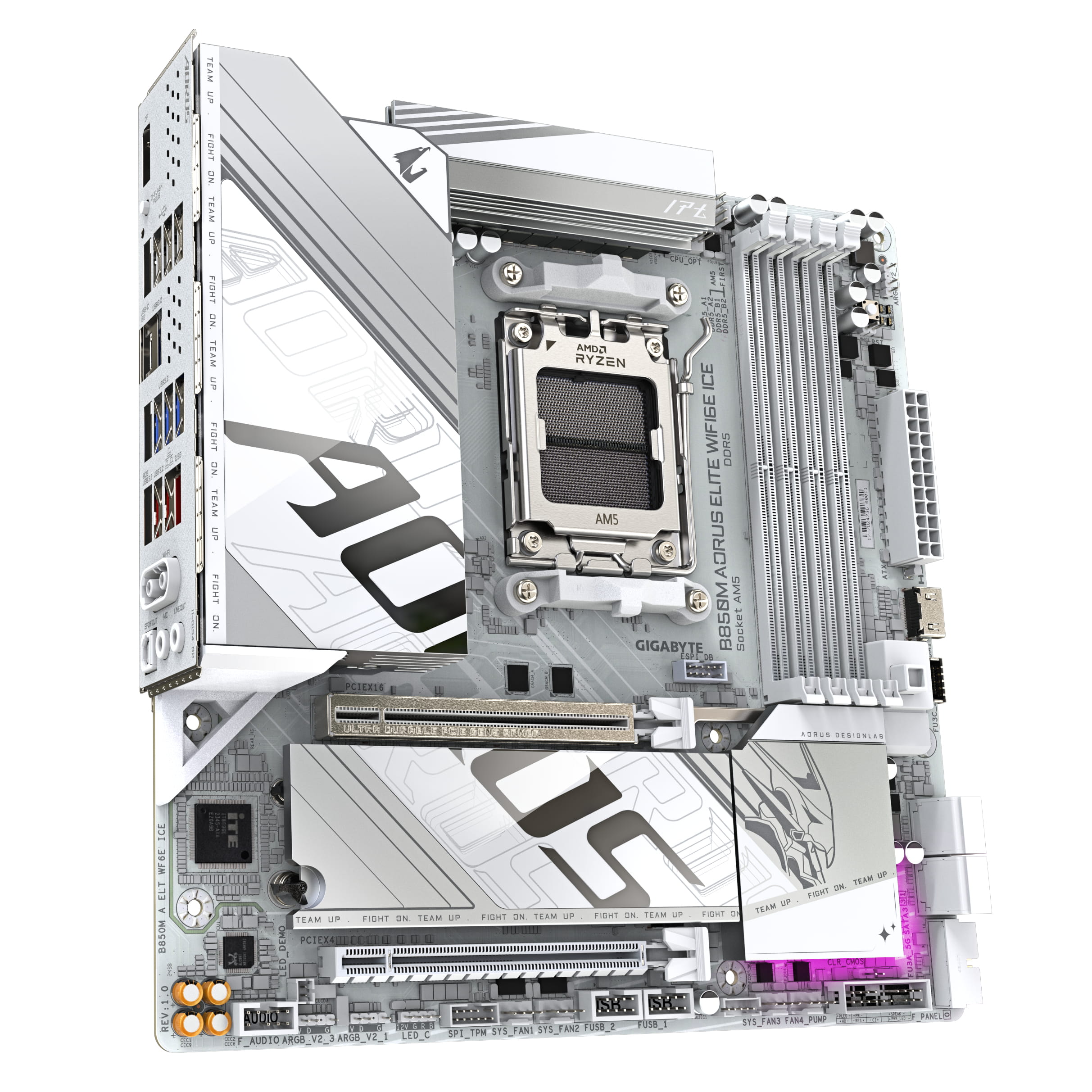 Gigabyte AORUS B850M ELITE WIFI6E ICE - Motherboard - micro ATX - Socket AM5 - AMD B850 Chipsatz - USB-C 3.2 Gen 2x2, USB-C 3.2 Gen2, USB 3.2 Gen 1, USB 3.2 Gen 2 - Bluetooth, 2.5 Gigabit LAN, Wi-Fi 6E - Onboard-Grafik (CPU erforderlich)