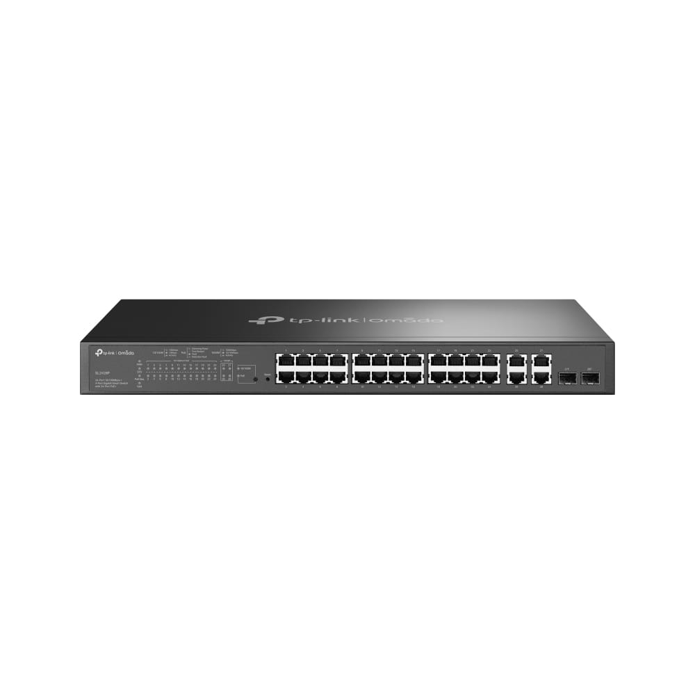 TP-LINK Omada TL-SL2428P V6.6 - Switch - L3 - Smart - 24 x 10/100 + 2 x Kombi-Gigabit-SFP - an Rack montierbar - PoE+ (250 W) geöffnet