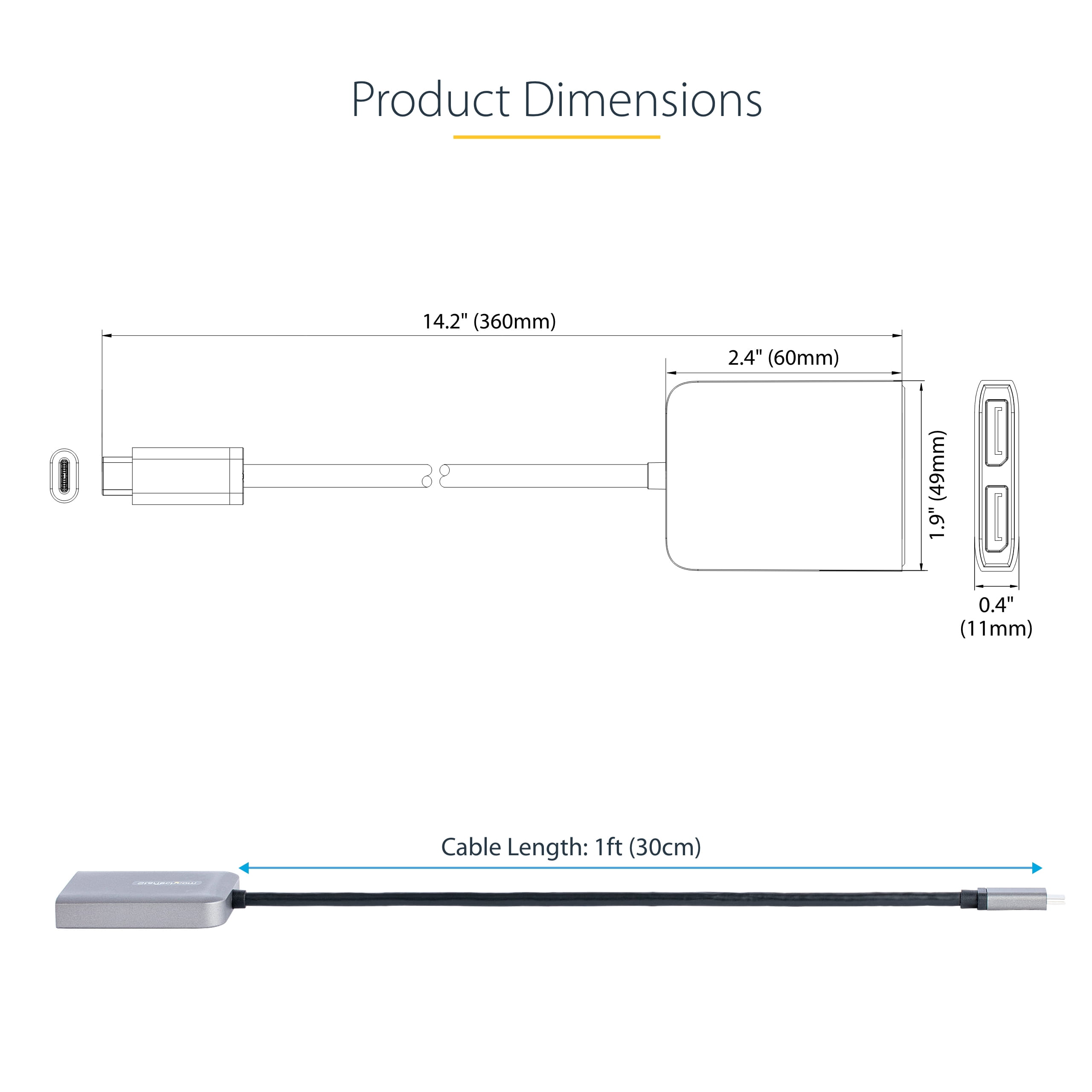 StarTech.com 2-Port USB-C auf DisplayPort Adapter