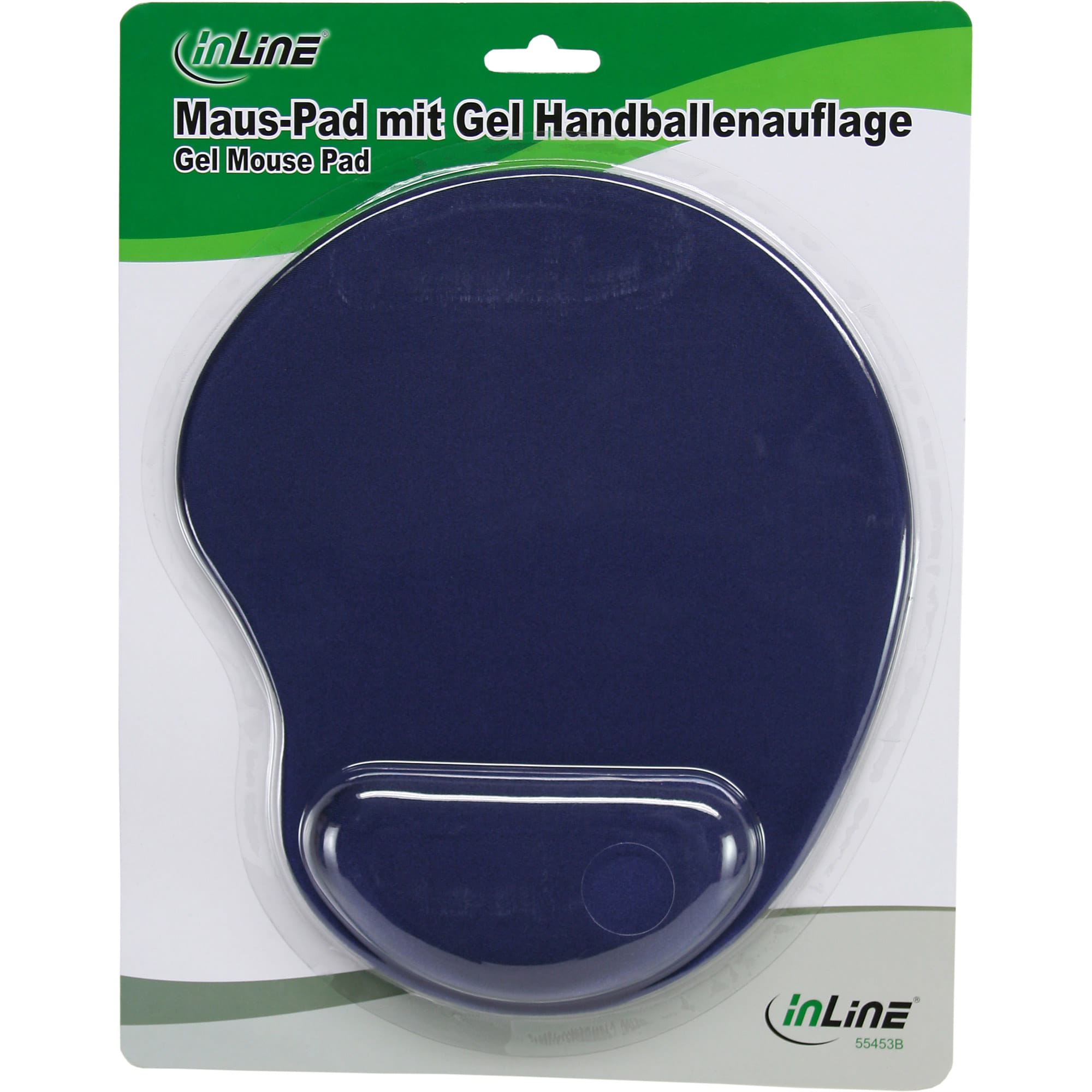 InLine Maus-Pad - mit Gel Handballenauflage - 230x205x20mm - blau