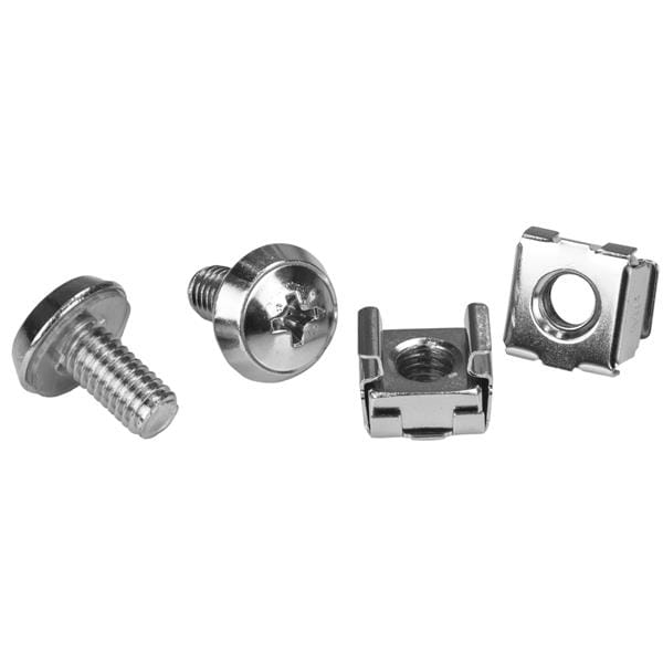 StarTech.com M6 Rack Schrauben und M6 Käfigmuttern - 20 Pack - M6 Muttern - Server Schrank Montageschrauben - Schrauben für Rack - Silber (Packung mit 20)