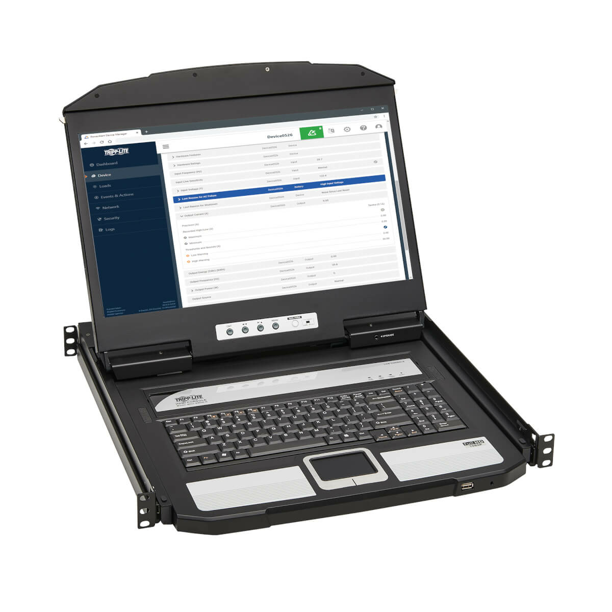 Tripp KVM Console KVM Switch Short-Depth Rackmount w 18.5in LCD 1URM - KVM-Konsole - 47 cm (18.5")