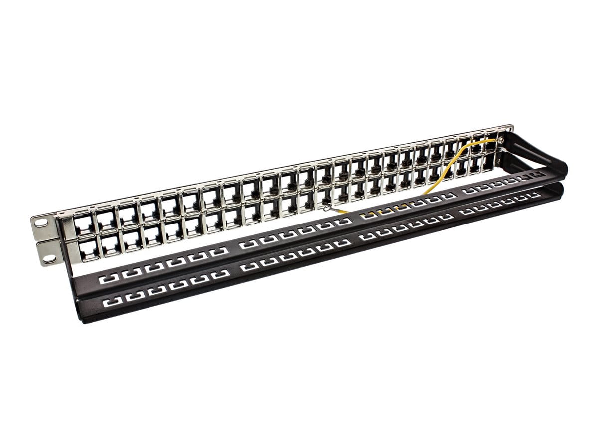 InLine Patchfeld Leerblech 48-fach - für RJ45 Keystone Snap-In 19"/1HE - schwarz