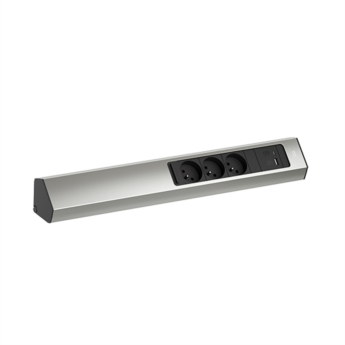 Bachmann CASIA 2 3xUTE 1xUSB A/C 22W AEH Edelstahl-Optik - Steckdosenleiste