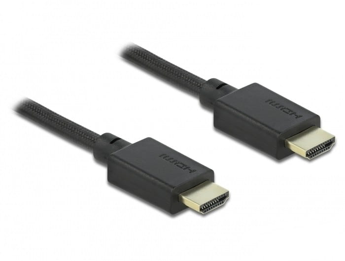 Delock Highspeed - HDMI-Kabel mit Ethernet - HDMI männlich zu HDMI männlich - 50 cm - Schwarz - Dolby DTS-HD Master Audio-Unterstützung, Dolby TrueHD-Unterstützung, unterstützt 21:9 Kinoformat, unterstützt 8K UHD (7680 x 4320)