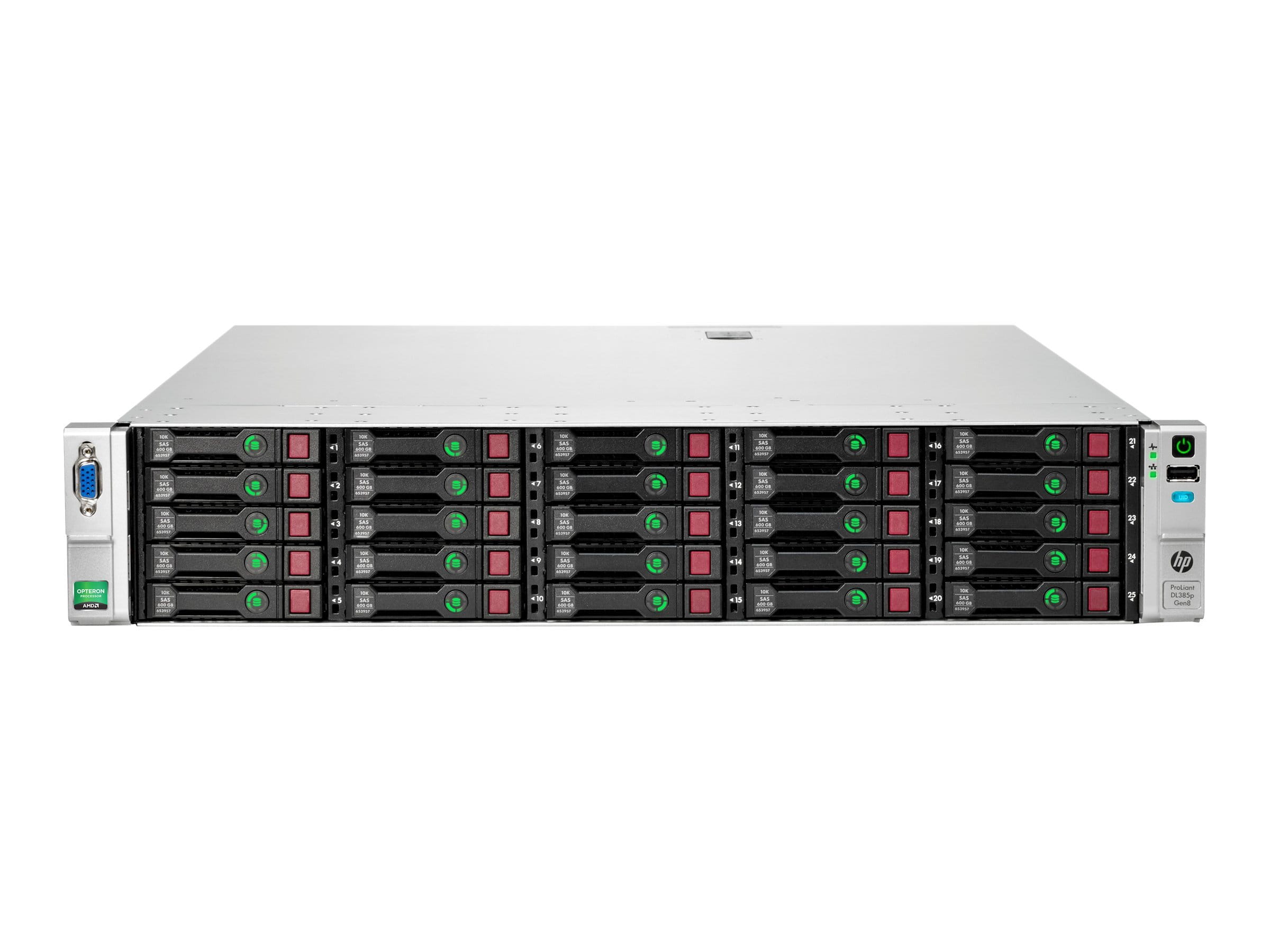 HPE ProLiant DL385p Gen8 Maximized Consolidation - 2U - zweiweg - 2 x Opteron 6376 / 2.3 GHz - RAM 32 GB - SAS - Hot-Swap 6.4 cm (2.5")
